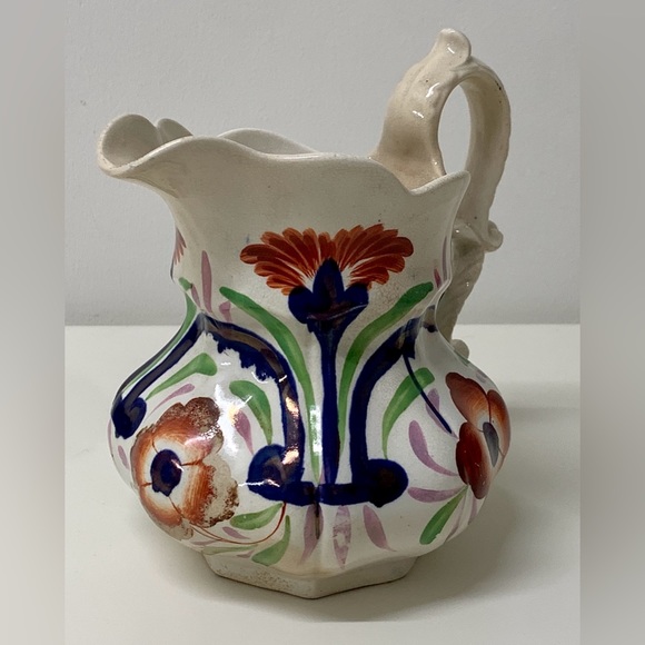 19th Century Antique Gaudy Welsh Hallmarked Unrecorded Pattern Jug Pitcher - Picture 3 of 16